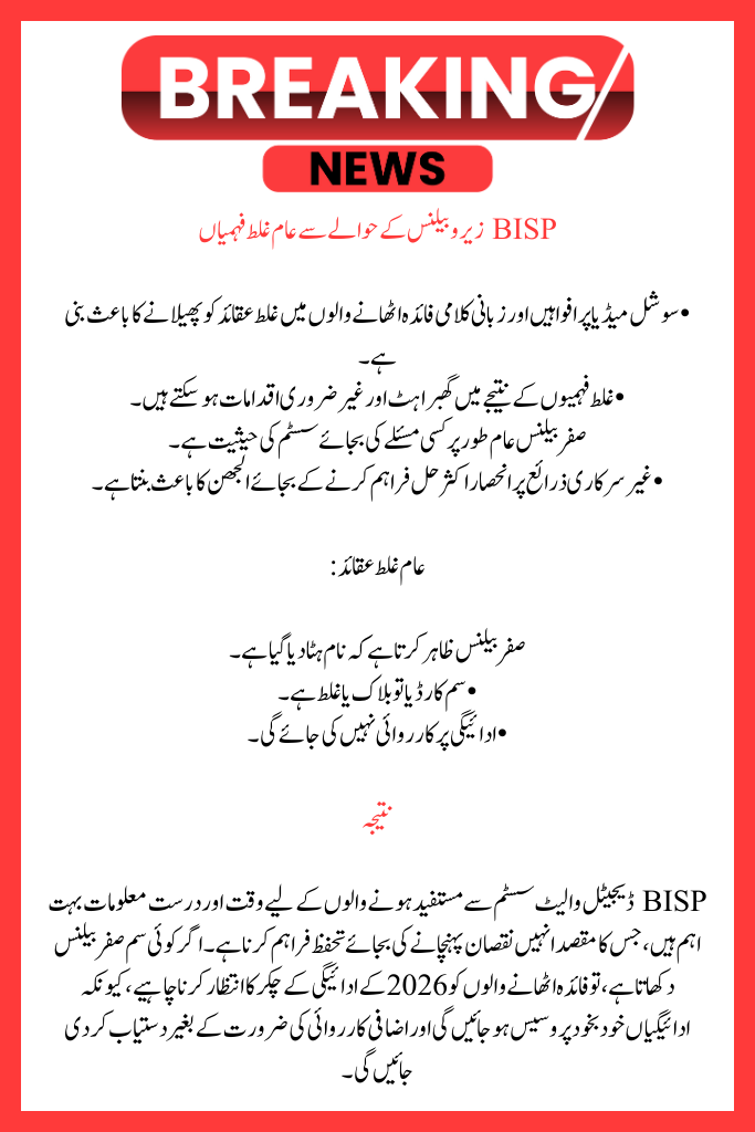 The amount still available on the BISP Digital Mobile Wallet is zero.