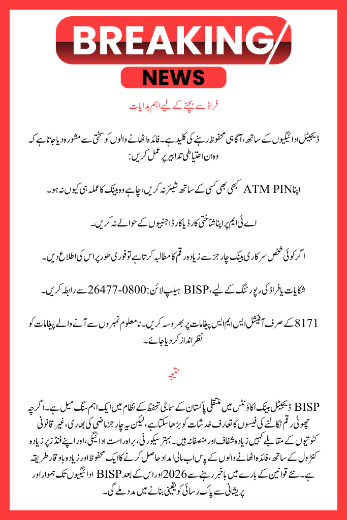 Beneficiaries' Comprehensive Guide on BISP Digital Accounts and Withdrawal Fees 2026