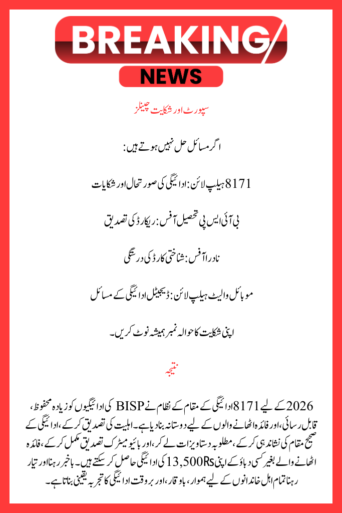 8171 Payment Location 2026 for CNIC & Fingerprint Verification Withdrawal: A Comprehensive Guide