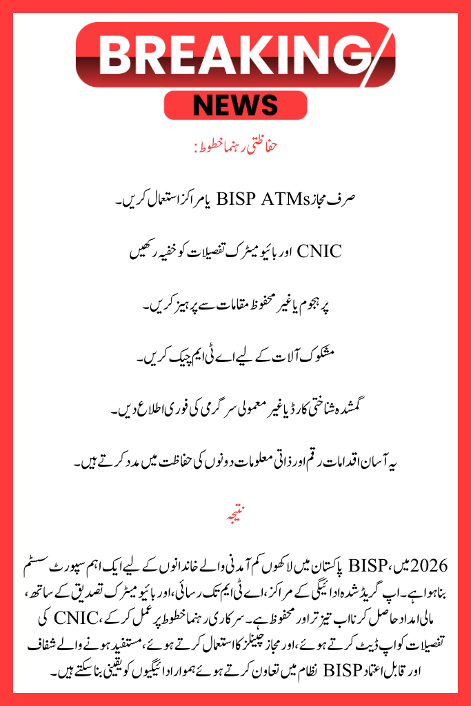 BISP 8171 Payment Centres and ATM Withdrawal Regulation 2026: Complete Information for BISP Recipients